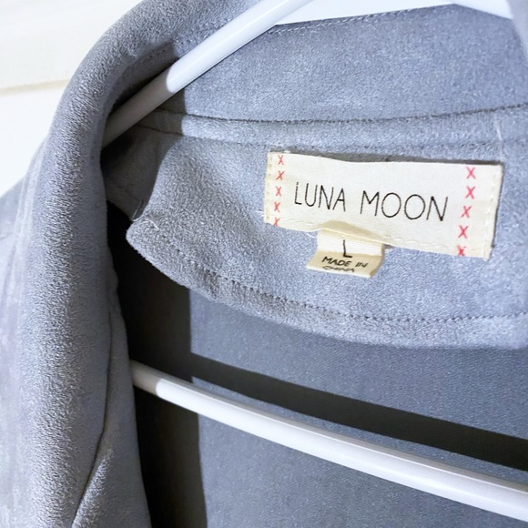 LUNA MOON faux-suede light blue size L jacket - Picture 5 of 8